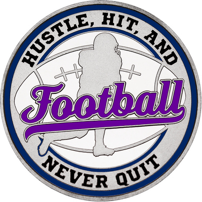 Purple "Football" with Navy Blue Outer Circular Borders